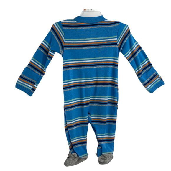 Carter's Bear Footed Sleeper Orange Grey Stripe PR - Picture 2 of 8